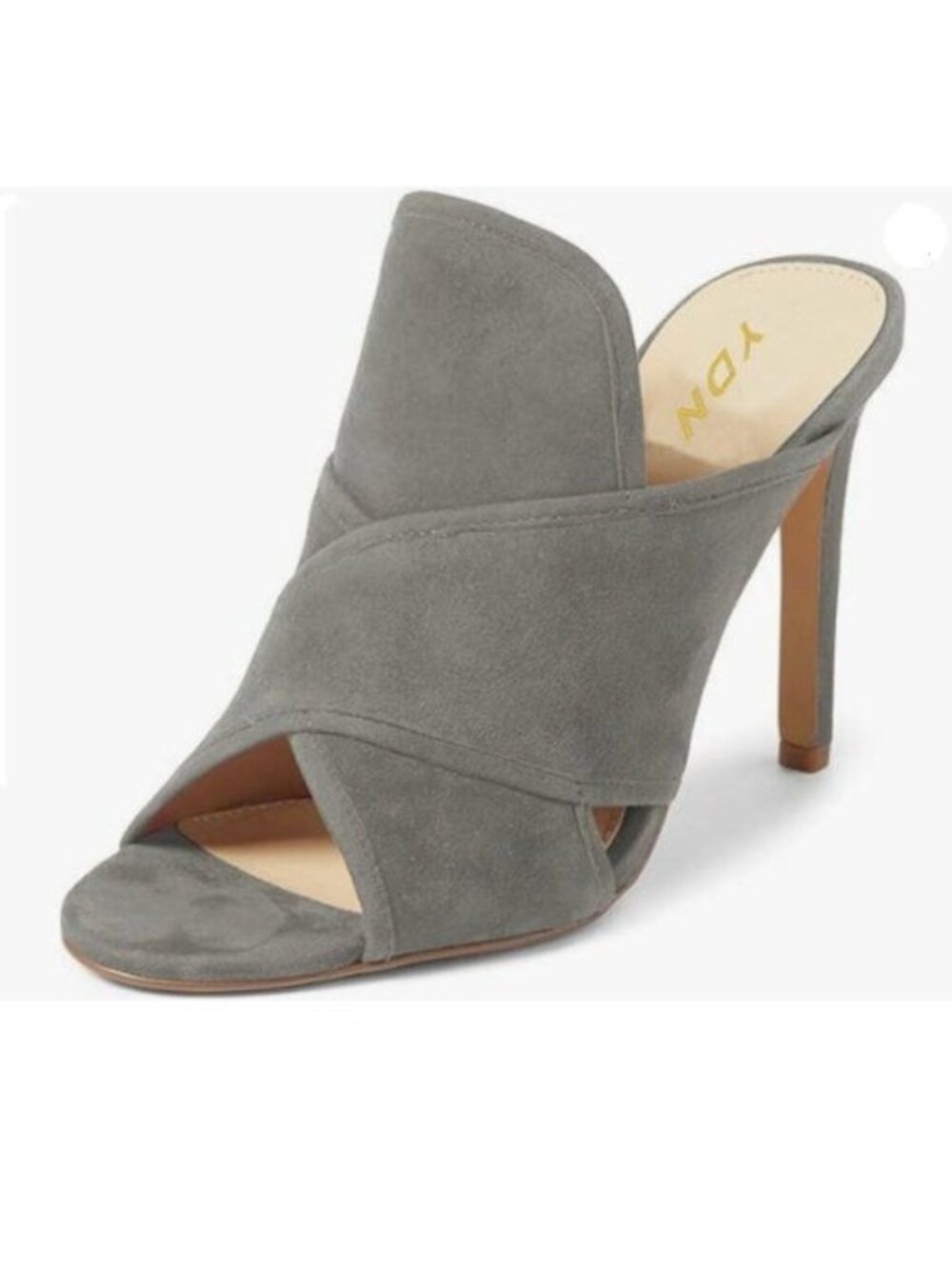 YDN Women Open Toe Stiletto High Heels Backless Mule Pumps ,Clogs Shoes Grey